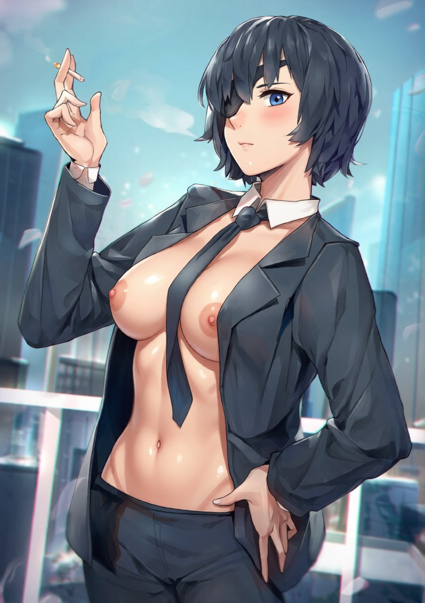 Химено (Chainsaw Man) с голой грудью